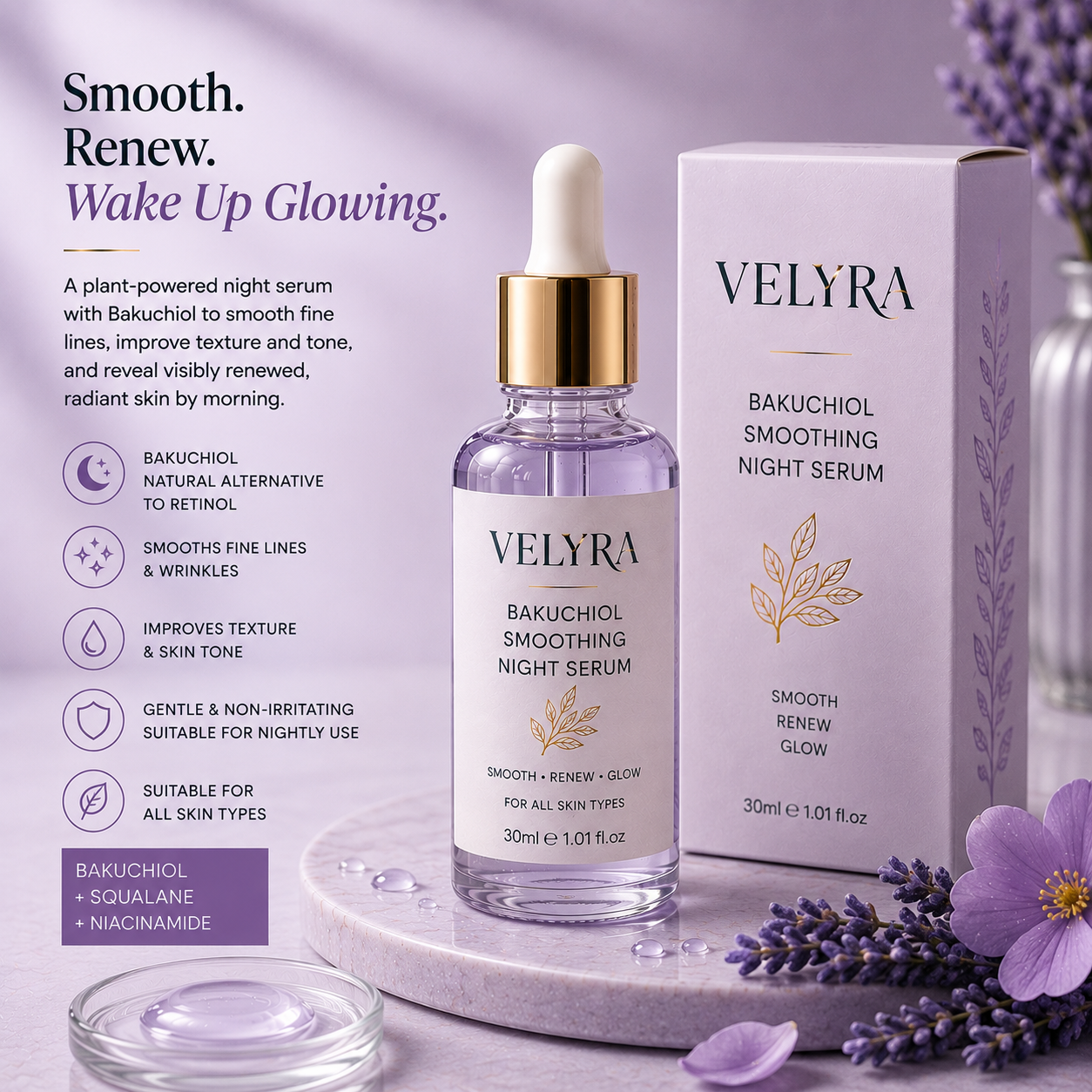 Bakuchiol Smoothing Night Serum